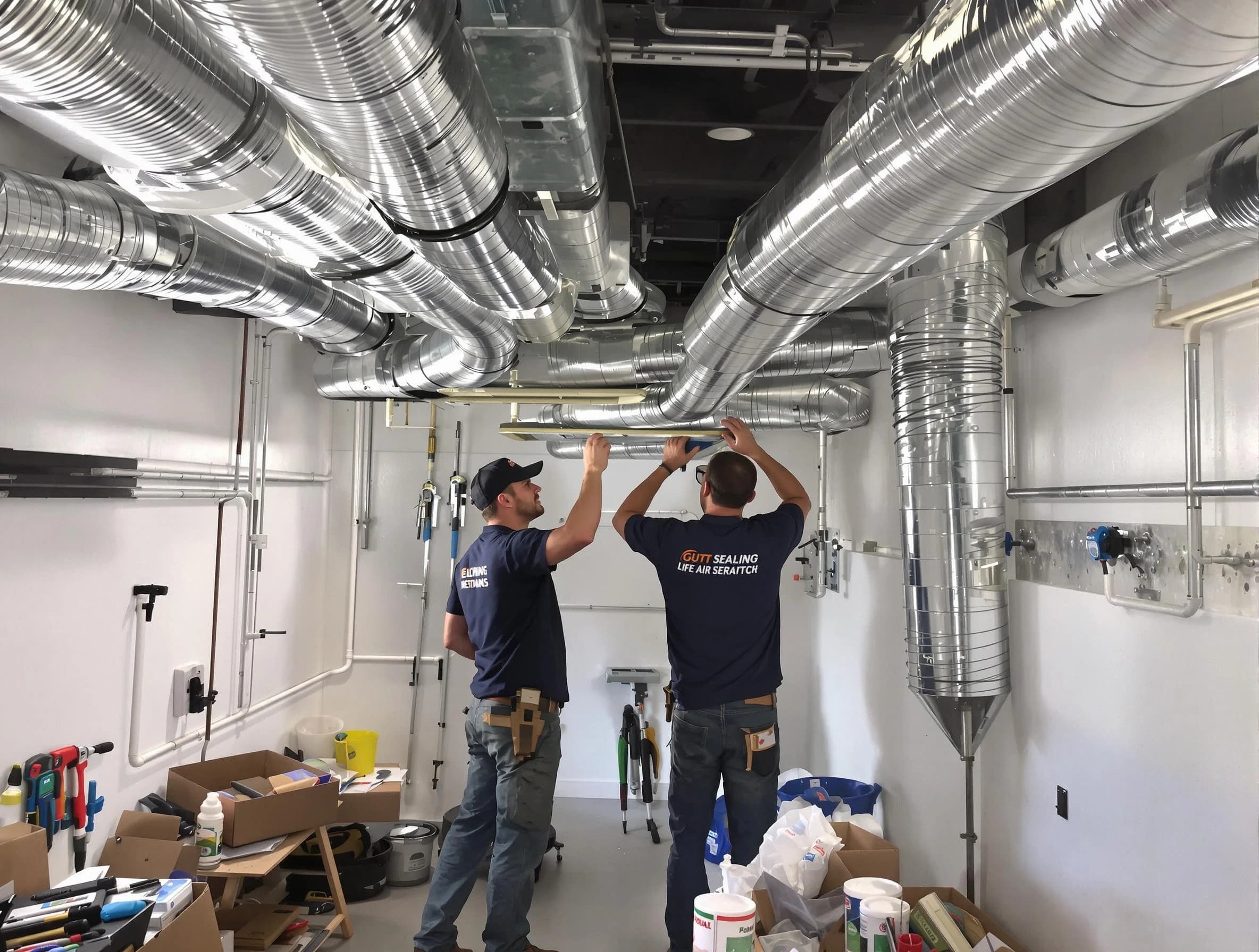 Sylacauga Air Duct Cleaning technician applying professional duct sealing solutions in Sylacauga
