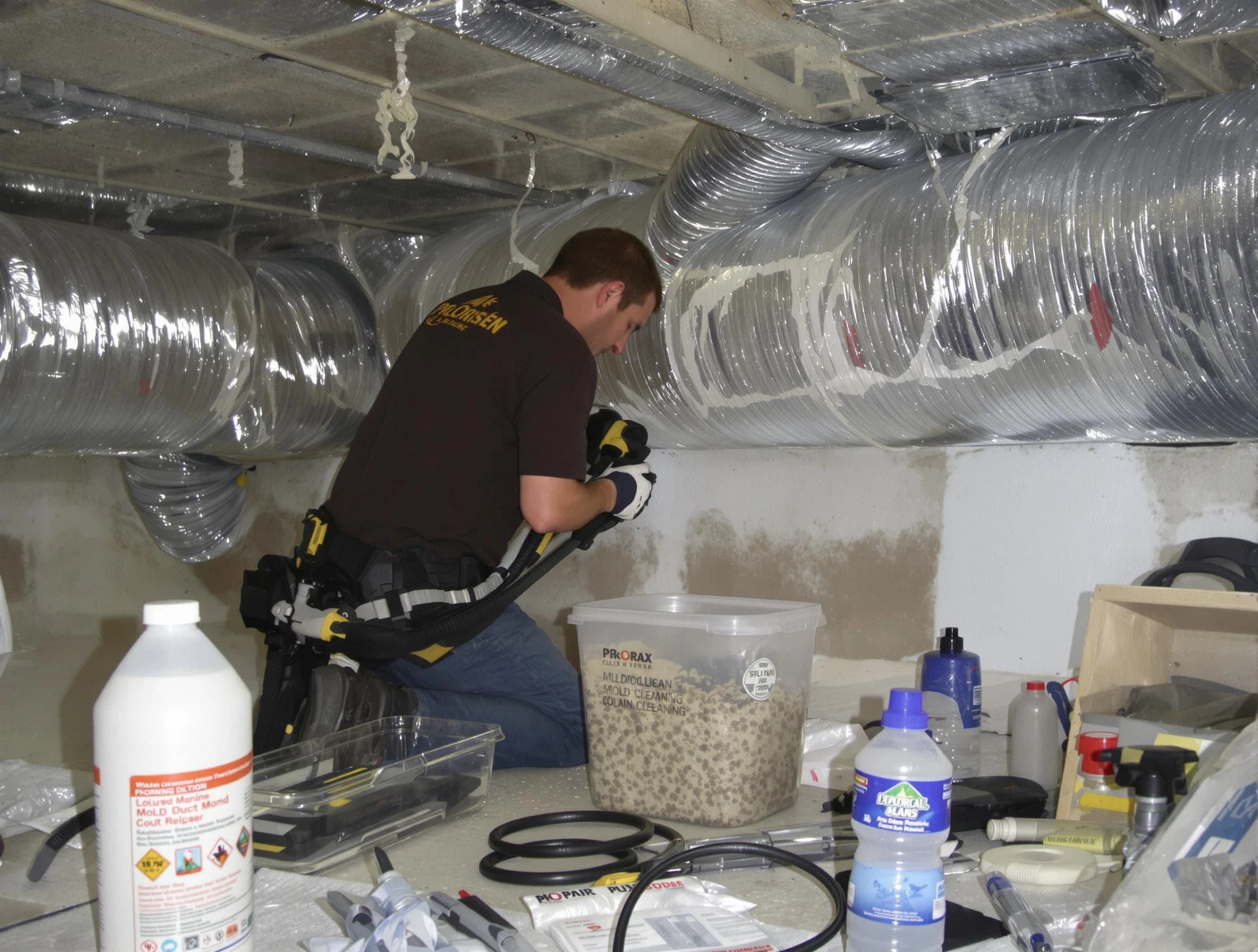Sylacauga Air Duct Cleaning specialist performing professional mold removal from air ducts in Sylacauga
