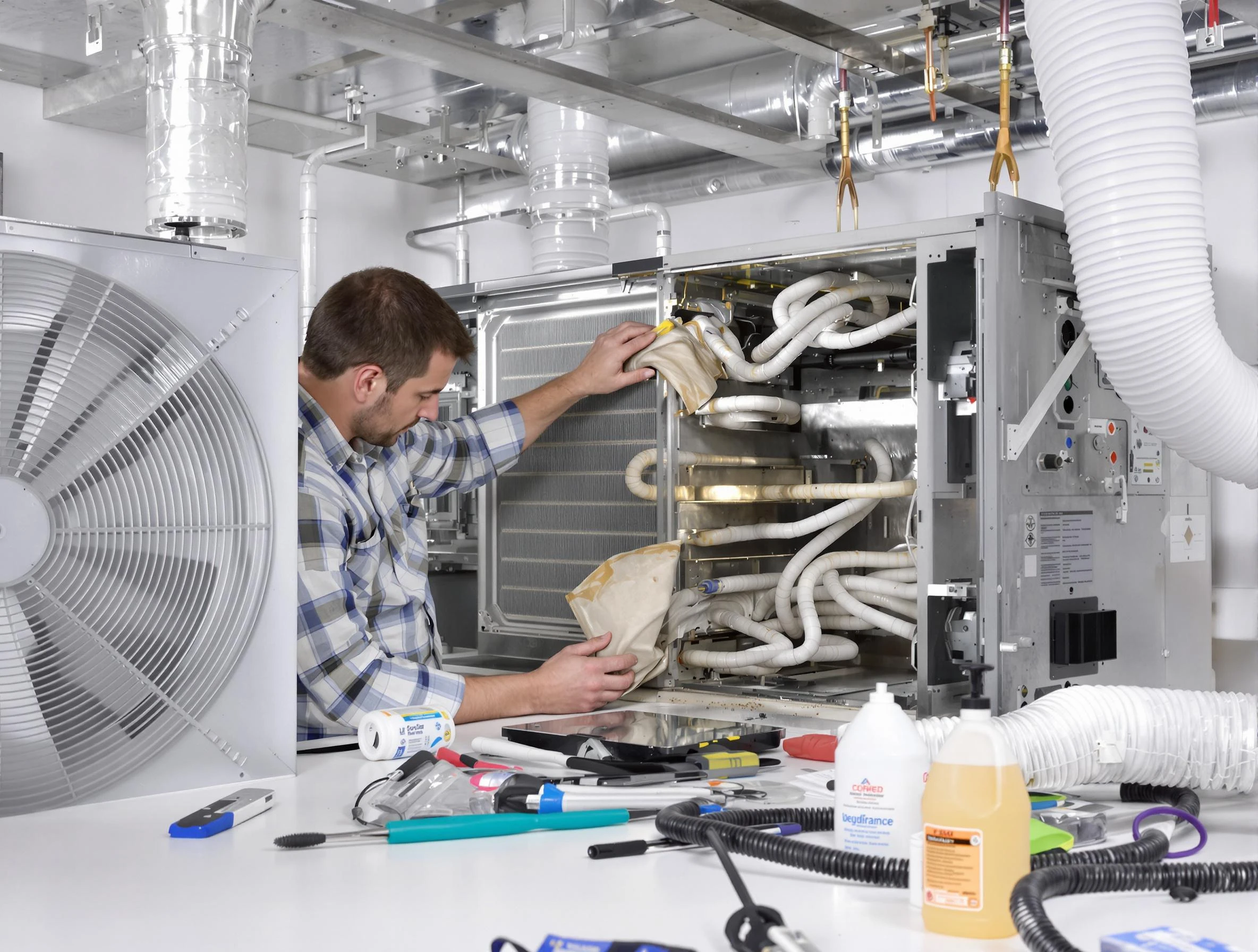 Sylacauga Air Duct Cleaning specialist performing precision AC coil cleaning in Sylacauga