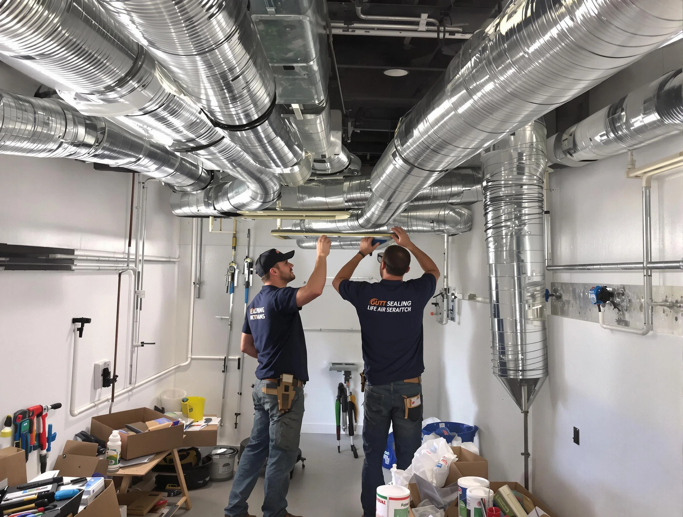 Sylacauga Air Duct Cleaning technician applying professional duct sealing solutions in Sylacauga