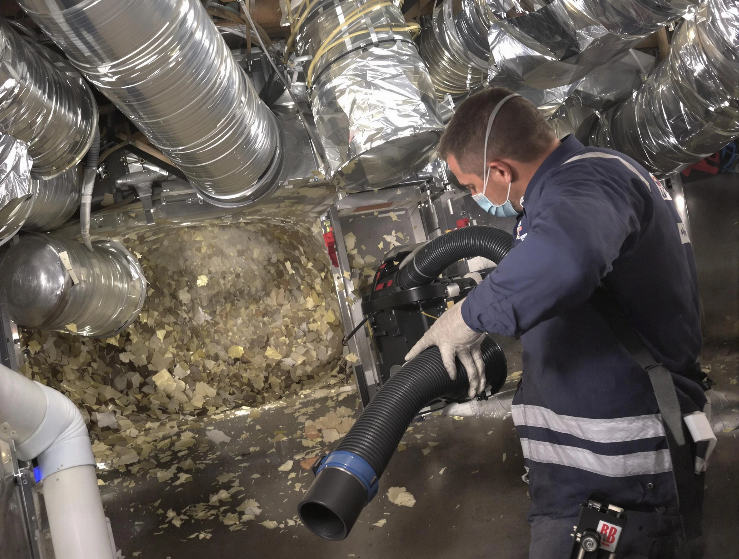 Sylacauga Air Duct Cleaning specialist operating negative pressure cleaning equipment for thorough duct maintenance in Sylacauga